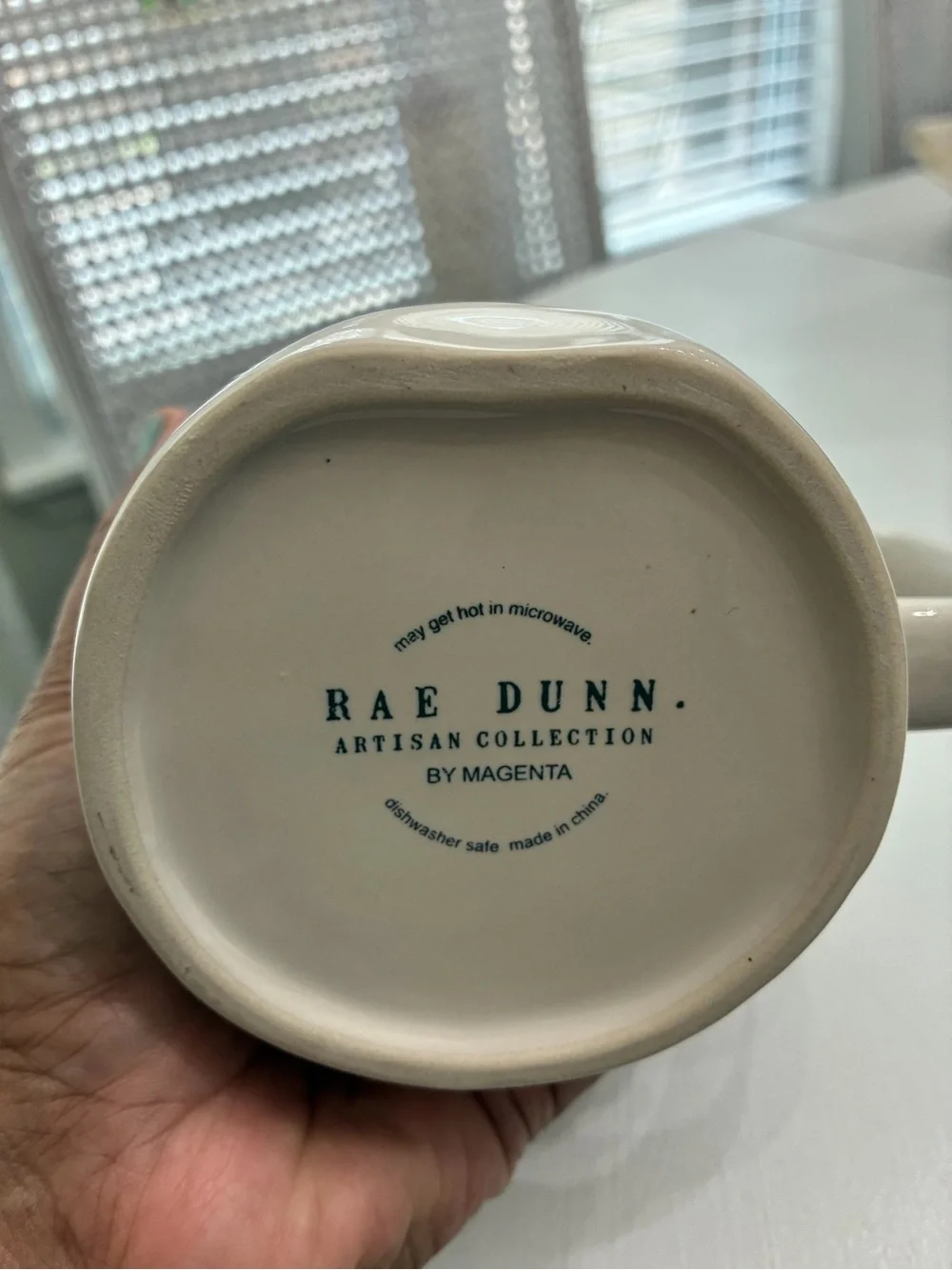 Rae Dunn Grace Ceramic Coffee Mug - Cream